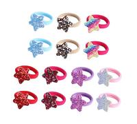 ARTSEWPLY Lot de 14 Élastiques à Cheveux Étoile Colorés Accessoires Élastiques Fins pour Chignons et Queues de Cheval Utilisation Quotidienne