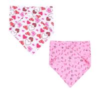 ARTSEWPLY Lot de 2 Bandanas Triangulaires pour Chien en Polyester Solide Serviettes à Salive Pratiques pour Animaux de Compagnie Design Cœur pour Fête des Amoureux Accessoire Textile