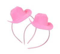 ARTSEWPLY Lot De 2 Bandeaux Chapeau De Cowgirl Rose Mini, Accessoire De Fête Western Pour Femmes Et Filles, Taille Unique, Serrage-tête Déco Carnaval Anniversaire