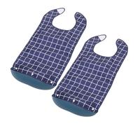 ARTSEWPLY Lot de 2 Bavoirs Imperméables pour Adultes Seniors Grand Tablier Repas avec Bac à Miettes Amovible Lavable et Réutilisable Protection Complète des Vêtements pour Personnes