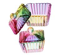 ARTSEWPLY Lot de 2 Bols en Verre Cristal à Onglerie 80 Ml avec Couvercle, Plat Monomère Résistant pour Accessoires de Manucure Professionnelle et Nail Art Précis