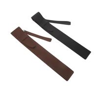 ARTSEWPLY Lot de 2 Étuis Vintage de Batterie en Cuir Pu Noir et Marron, Dimensions 42,4 X 6,6 Cm, Étuis de Transport Compacts et Protecteurs, Accessoires Indispensables pour Musiciens