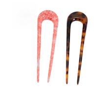 ARTSEWPLY Lot De 2 Pinces à Cheveux De u Ondulées, Accessoires Pour Cheveux Vintage, Taille Moyenne, En Acétate, Couleur Deux Tons, Pour Femmes, Usage Quotidien Et Coiffures De Chignon