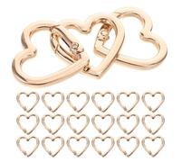 ARTSEWPLY Lot de 20 Mousquetons Porte-Clés en Alliage de Zinc 25 MM Forme de Cœur Clip à Ressort Doré Fermoirs Métalliques Robustes pour Clés Paquet et Projets de Bricolage