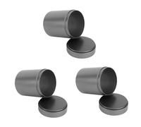 ARTSEWPLY Lot De 3 Boîtes En Fer Blanc Rondes 125 Mm, Hermétiques Et Universelles, Couleur Noire, Pour Stockage De Thé Et Petits Objets à Domicile Boutique