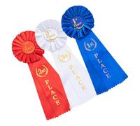 ARTSEWPLY Lot de 3 Médailles de Récompense pour Compétition Sportive Rubans aux Trois Couleurs Rouge Blanc Bleu Médailles de Participation et Podium pour Événements Remise de Prix et