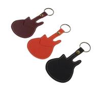 ARTSEWPLY Lot de 3 Porte-médiators en PU Noir, Marron et Orange, Étui Porte-clés Compact pour Rangement de Médiators, Clés et Cartes D'accès, Accessoire Portable Multifonction pour Guitaristes