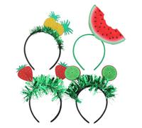 ARTSEWPLY Lot de 4 Bandeaux Cheveux Femme Motifs Fruits Style Hawaïen Coloré Accessoires Cheveux Fille Amusants et Décoratifs pour Fêtes Anniversaires et Plage