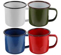 ARTSEWPLY Lot de 4 Petites Tasses Émaillées Rétro Multicolores Tasse à Vin Rétro en Émail Ensemble Vintage 4 Pièces pour Apéritif et Dégustation