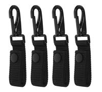 ARTSEWPLY Lot de 4 Porte-Bouteilles d'Extérieur Mousqueton Robuste Sangles de Ceinture Réglables en Nylon Noir Clips Multifonctions pour Paquet à Dos Randonnée Escalade et Camping