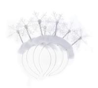 ARTSEWPLY Lot De 4 Serrage-têtes Flocon De Neige Bandeaux Noël En Plume Blanche Taille Standard Pour Filles Femmes Accessoires Fêtes Et Réunions