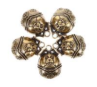 ARTSEWPLY Lot de 5 Clochettes Suspendues Rétro en Laiton Antique, Mini Cloches Décoratives pour Colliers de Chien et Chat, Accessoires Vintage pour Loisirs Créatifs et Usage Quotidien