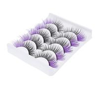 ARTSEWPLY Lot de 5 de Faux Cils Colorés Naturels Mouton Cils Cosmétiques Réutilisables Regard Intense Confortables à Porter pour Maquillage de