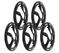 ARTSEWPLY Lot de 5 Protège-chaîne en Plastique Noir 42 Dents 4 Trous, Protection de Plateau Vélo VTT, Protège-pédalier Résistant aux Chocs, Anti-Boue, Compatible Kit D'outils de