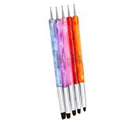 ARTSEWPLY Lot De 5 Stylos à Manucure Double Extrémité 5 Couleurs Stylo Perceuse Nail Art Brosse Nylon Dur Pour Ongles Gel Uv Acrylique Dessin Professionnel Et Personnel