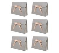 ARTSEWPLY Lot de 6 Boîtes Présent Enveloppe Argenté Noeud Décoratif Boîte de Rangement Compacte pour Bonbons Chocolats et Petits Présents Emballage Réutilisable pour Fêtes et Occasions