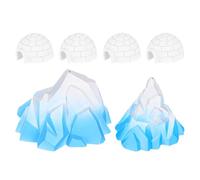 ARTSEWPLY Lot de 6 Figurines Décoratives Polaires en PVC Solide Mini Igloos et Glaciers 3D Réalistes Décorations pour Aquarium et Micro-Paysage Arctique Accessoires pour Scène Hivernale