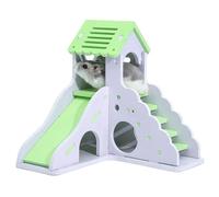 ARTSEWPLY Maisonnette en Bois Colorée pour Hamster, Nid et Amusant Vert Clair, Maison pour Petits Animaux, Refuge Sécurisé et Espace de Jeu Intérieur, Fourniture pour Animaux de Compagnie
