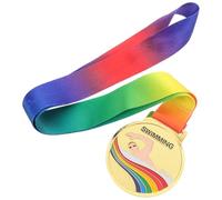 ARTSEWPLY Médaille d'or en Métal pour Garçon et Filles avec Ruban Bleu, Médaille de Natation Compétition Garçon Fille, Trophée Récompense Sportive Scolaire pour Événements et Tournois