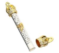 ARTSEWPLY Mezouza Murale en Métal Côté Droit pour Porte, Décoration Juive Religieuse Versets Bibliques Visibles, Ornement Artisanal Vintage pour Bénédiction et Protection du Foyer