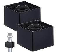 ARTSEWPLY Microphone Logo Drapeau Cube ABS Robuste, Lot de 2 Supports Légers pour Journalistes en Reportage Extérieur