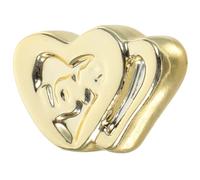 ARTSEWPLY Mini Cœur en Céramique Dorée Décoration de Table Mariage et Saint-Valentin Ornement Cœur Double pour Centre de Table Petite Décoration Romantique pour Événements et Maison