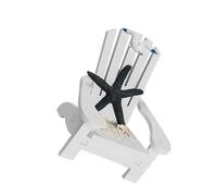 ARTSEWPLY Miniature Chaise de Plage Décorative Blanc Méditerranéen Modèle Stable et Sécurisé pour Micro-paysages Décoration Miniature Polyvalente pour Maison de Poupée et Bureau