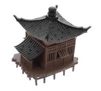 ARTSEWPLY Miniature Fish Tank Pavilion Figurines Asian Bonsai Micro Landscape Sculpture Plastic Zen Garden Decoration for Aquarium and Bonsai Displays
