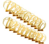 ARTSEWPLY Numéros de Table en Acrylique Doré 1-20, Format 10x10,5 Cm, 20 Pièces pour Décoration Mariage et Réception, Cartes Élégantes Socle pour Fête et Cortège Nuptial