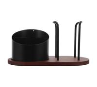 ARTSEWPLY Organisateur de Station Café Petit, Support Compartimenté en Bois Rustique pour Dosettes, Tasses et Accessoires, Rangement de Comptoir Pratique Cuisine et Bureau