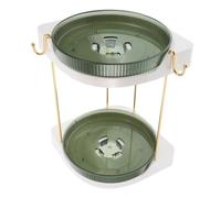 ARTSEWPLY Organisateur Rotatif Dangle pour Salle de Bain Étagère de Comptoir à Deux Support Polyvalent pour Cosmétiques Soins Peau et Accessoires Cheveux Design Gain de Place Portable