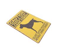 ARTSEWPLY Panneau D'avertissement Rétro pour Chien le Jardin, Métal Robuste sans Cadre, Décoration Extérieure Pelouse, Signalétique Jardin Portable, Panneau Interdit aux Chiens