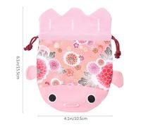 ARTSEWPLY Paquet à Bonbons Mariage à Cordon Grosse Taille Rose Pochette Japonaise en Tissu Brocart Forme Poisson Rouge Rangement Présent pour Fête Sachet Présent Pratique et Décoratif