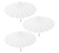 ARTSEWPLY Parapluie Papier Huilé Blanc DIY avec Manche Bois Lisse Parasol Chinois Créatif pour École Primaire Décoration Fête et Jeu de Rôle Lot