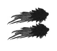 ARTSEWPLY Patches Dailes Brodées Élégantes Dentelle Noire Appliques Décoratives pour et Vêtements DIY Motifs Multi Couches Raffinés pour Couture et Customisation