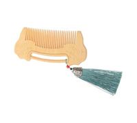 ARTSEWPLY Peigne Bois de Bois de Santal Fait Main Gravure Motif Ruyi Lock Dents Fines pour Massage et Soin Barbe Peigne Durable