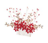 ARTSEWPLY Peigne Insert Perles Fait Main pour Cheveux Rouges Coiffure de Mariage Accessoire Floral et Durable Parfait pour et Fêtes