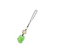 ARTSEWPLY Pendentif Chaîne Téléphone Portable Petit Porte-Clés Décoratif Vert Renard en Calcédoine Naturelle Accessoire Créatif pour Paquet Porte-Clés Décoration