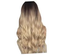 ARTSEWPLY Perruque Femme -longue Dégradée Brune avec Mèches Bouclées Confortable et Résistante Accessoire pour Fête et Usage Quotidien