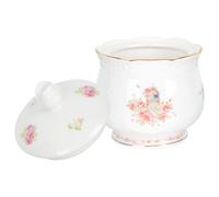 ARTSEWPLY Pichet à Lait en Céramique Couvercle pour Café et Sucre Cubes Design Champêtre Finition Dorée Porcelaine 180 Cm³ Usage Domestique