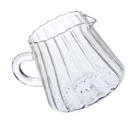 ARTSEWPLY Pichet à Lait Transparent Verre Petit Crémier Mousseur pour Café Design Vertical Élégant Portable et Résistant pour Maison Bar et Café