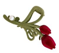 ARTSEWPLY Pince à Cheveux Tulipe Grosse Taille en Flocage Pince Mâchoire pour Cheveux Longs Épais Femme Automne-hiver Pratique pour Coiffure Quotidienne