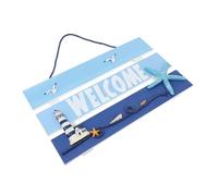 ARTSEWPLY Plaque de Bienvenue Style Méditerranéen Décor Bord de Mer Ornement Suspendu pour Porte Entrée Maison pour Intérieur et Extérieur