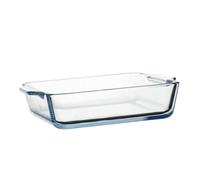 ARTSEWPLY Plat de Cuisson Verre pour Pizza et Steak Résistant Antiadhésif avec Poignées pour Four et Micro Ondes Bac à Poisson Vapeur Usage Domestique