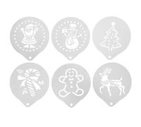 ARTSEWPLY Pochoirs Décoratifs Modèles Créatifs Argentés Lot de 6 en Acier Inoxydable pour Café Latte Art et Pâtisserie Cuisine Maison et Thé de -