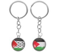 ARTSEWPLY Porte-clés Drapeau Palestinien En Lot De 2, Accessoires Décoratifs Pour Paquet à Main Et Paquet à Dos, Légers Et Pratiques, Couleur Du Drapeau National, Usage Quotidien Et Voyage