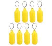 ARTSEWPLY Porte-Clés Flottant en Plastique Jaune Lot de 8 Anneau Ovale Étanche pour Sports Nautiques Navigation de Plaisance Surf Voile Kayak et Piscine Accessoire Léger et Solide