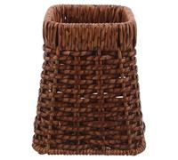 ARTSEWPLY Porte-couverts de Cuisine Imitation Rotin avec Base Antidérapante Grand Panier Égouttoir pour Fourchettes Cuillères Baguettes Organiseur Ustensiles Stable pour Plan de Travail