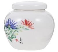 ARTSEWPLY Pot à Thé Céramique Style Chinois Traditionnel Pot de Conservation Hermétique Capacité Importante Cuisine Polyvalent pour Infusions Plantes et Snacks Secs Décor Rétro et Surface