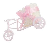 ARTSEWPLY Pot de Fleurs Tricycle Décoratif en Plastique Robuste, Petit Panier à Fleurs Rose 20x10x10 Cm, Jardinière Rustique pour Mariage et Décoration Intérieure/extérieure, Support Floral